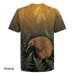 New Zealand Kiwi Bird Rugby Jersey Silver Fern Mix Maori Pattern LT05