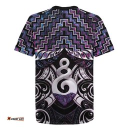 New Zealand Maori Rugby Jersey Poutama Pikorua Purple Paua Shell LT05
