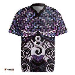 New Zealand Maori Rugby Jersey Poutama Pikorua Purple Paua Shell LT05