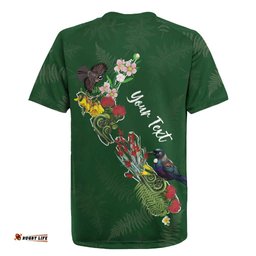 Kia Ora New Zealand Floral Personalized Rugby Jersey Sage Green LT7