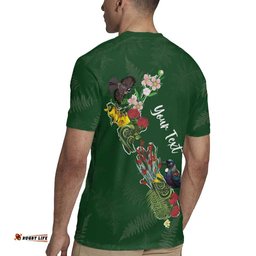 Kia Ora New Zealand Floral Personalized Rugby Jersey Sage Green LT7