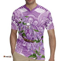 Epilepsy Awareness Budgerigar Australia Rugby Jersey Budgie Purple Ribbon Boronia Aboriginal LT14