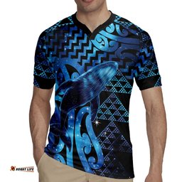 Humpback Whale Matariki New Zealand Rugby Jersey NZ Maori Paikea Poutama Luxury Blue LT14