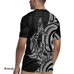 New Zealand Hammerhead Shark Rugby Jersey Maori Haehae Mangopare Black LT14