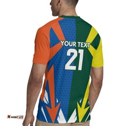 India vs Australia Custom Rugby Jersey Blue vs Gold Cricket Heritage LT9
