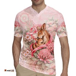 Personalised Breast Cancer Awareness Rugby Jersey Mother Kangaroo And Ribbon Hope DT05