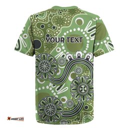Personalised NAIDOC Week 50 Years Deadly Always Rugby Jersey Green Aboriginal Artwork Dot Painting LT9