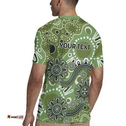 Personalised NAIDOC Week 50 Years Deadly Always Rugby Jersey Green Aboriginal Artwork Dot Painting LT9