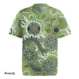 Personalised NAIDOC Week 50 Years Deadly Always Rugby Jersey Green Aboriginal Artwork Dot Painting LT9