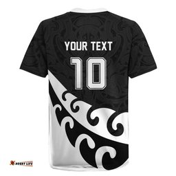 Custom NZ Rugby Rugby Jersey Koru and Silver Fern Sporty Style LT03