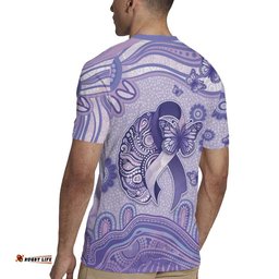 Personalised Epilepsy Awareness Rugby Jersey Purple Ribbon Butterfly And Brain Aboriginal Art DT05
