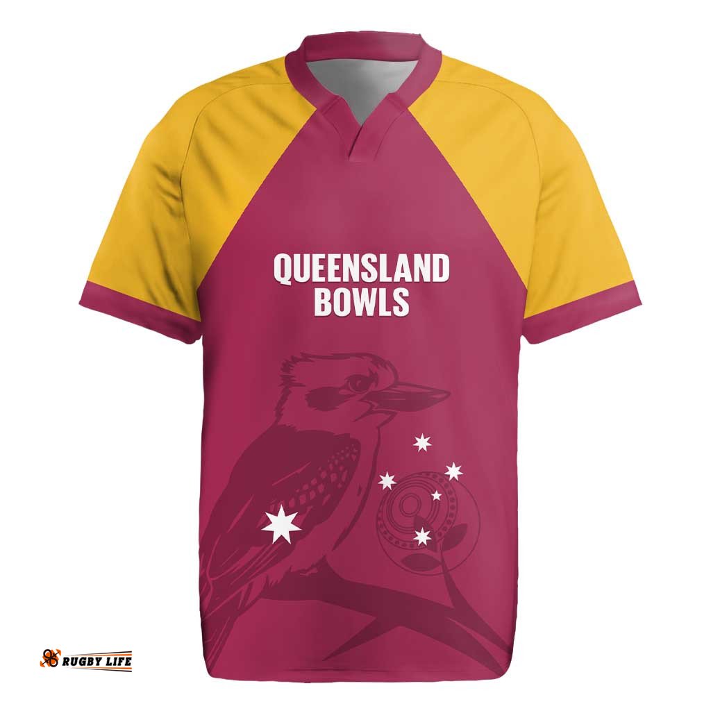 Custom Queensland Bowls Australia Rugby Jersey Go Champions QLD Kookaburra LT14