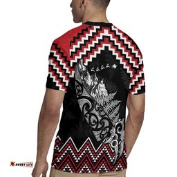 New Zealand Christmas Taniko Poutama Rugby Jersey Mountainscape Maori Fern LT7