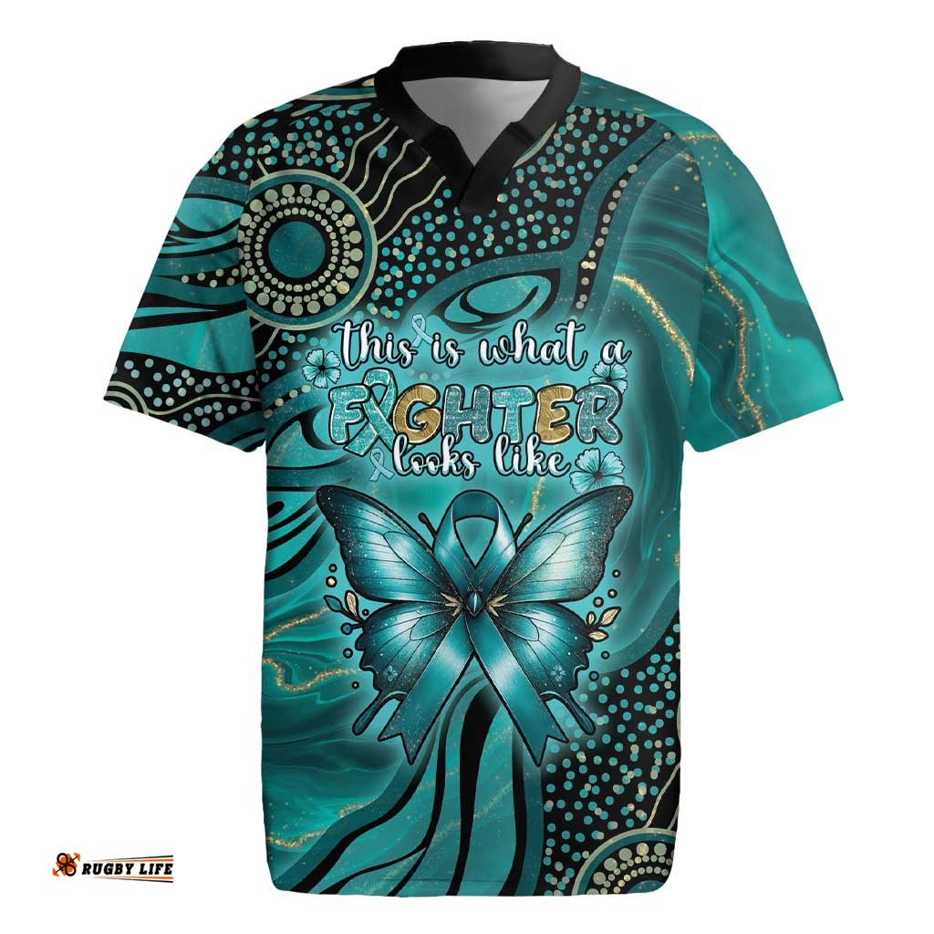 Personalised Ovarian Cancer Awareness Rugby Jersey This Is What A Fighter Looks Like DT05