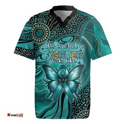 Personalised Ovarian Cancer Awareness Rugby Jersey This Is What A Fighter Looks Like DT05
