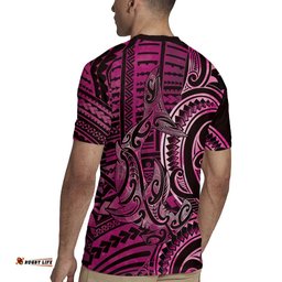 New Zealand Hammerhead Shark Rugby Jersey Maori Haehae Mangopare Pink LT14