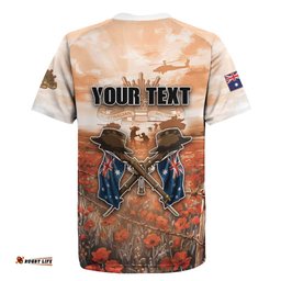 Personalised ANZAC Day Rugby Jersey Commemorative Soldier Tribute DT05