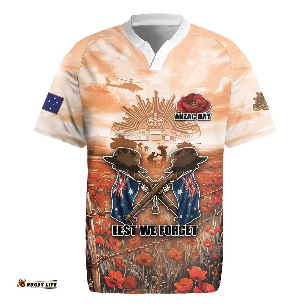 Personalised ANZAC Day Rugby Jersey Commemorative Soldier Tribute DT05