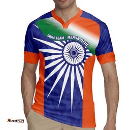 India Cricket Custom Rugby Jersey Ashoka Chakra with Flag Style LT9