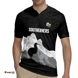 New Zealand South Island Football Custom Rugby Jersey Aoraki Mount Cook With Kiwi Maori Pattern LT14