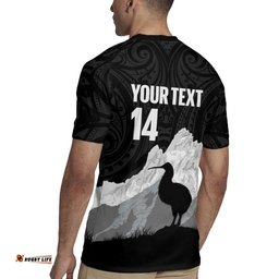New Zealand South Island Football Custom Rugby Jersey Aoraki Mount Cook With Kiwi Maori Pattern LT14