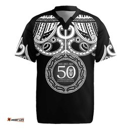 Kia Kaha Te Reo Maori New Zealand Rugby Jersey 50th Anniversary Ake Ake Ake LT14