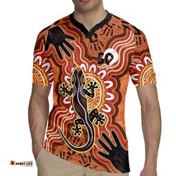 Personalised Australia Lizard NAIDOC Week 2026 Rugby Jersey 50 Years of Deadly Aboriginal Art LT14