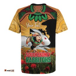 Personalised Rabbitohs Rugby ANZAC Day Rugby Jersey Last Post Poppy We Will Remember Them LT14