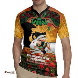Personalised Rabbitohs Rugby ANZAC Day Rugby Jersey Last Post Poppy We Will Remember Them LT14