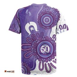 NAIDOC Week 2026 Rugby Jersey 50 Years Deadly Dhari Purple Aboriginal Art LT14