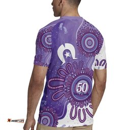 NAIDOC Week 2026 Rugby Jersey 50 Years Deadly Dhari Purple Aboriginal Art LT14