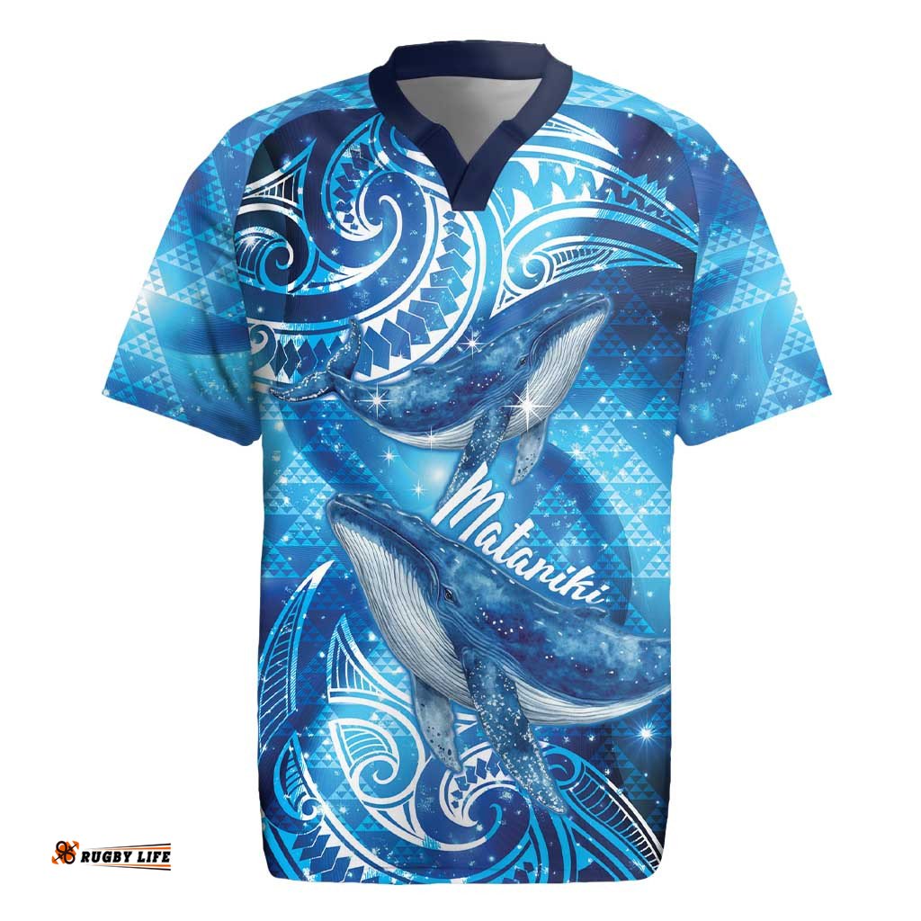 New Zealand Humpback Whale Matariki Rugby Jersey Maori New Year Taniko Niho Taniwha LT14