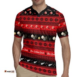 New Zealand Darts Christmas Rugby Jersey Merry Xmas Aotearoa Maori Red LT14