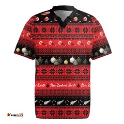 New Zealand Darts Christmas Rugby Jersey Merry Xmas Aotearoa Maori Red LT14