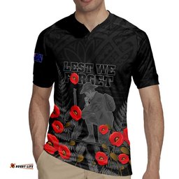 Personalised New Zealand ANZAC Day Rugby Jersey Lest We Forget Soldier Memorial LT15