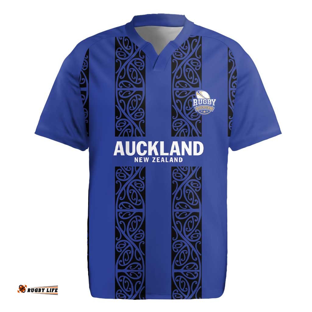 Custom Oceania Football NZ Auckland Rugby Jersey Maori Tribal Pattern LT9