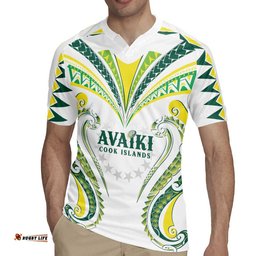 Custom Rugby Cook Islands Avaiki Rugby Jersey White Kuki Airani Tribal Maori Inspired LT9