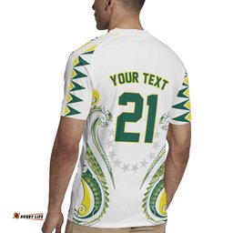 Custom Rugby Cook Islands Avaiki Rugby Jersey White Kuki Airani Tribal Maori Inspired LT9