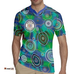 NAIDOC 50 Years of Deadly Rugby Jersey Sea Turtle Aboriginal Dot Art LT19