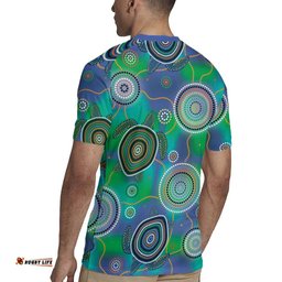 NAIDOC 50 Years of Deadly Rugby Jersey Sea Turtle Aboriginal Dot Art LT19