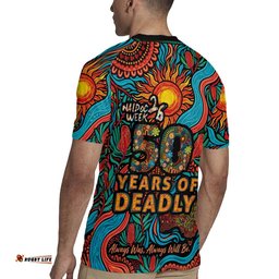 NAIDOC Week 26 Rugby Jersey 50 Years of Deadly Aboriginal Motif LT03