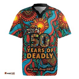 NAIDOC Week 26 Rugby Jersey 50 Years of Deadly Aboriginal Motif LT03