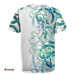 Paua Shell Maori Rugby Jersey Koru Kowhaiwhai LT7