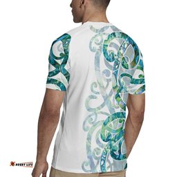 Paua Shell Maori Rugby Jersey Koru Kowhaiwhai LT7