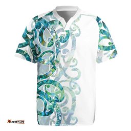 Paua Shell Maori Rugby Jersey Koru Kowhaiwhai LT7