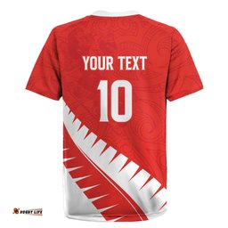 Custom New Zealand Cricket Rugby Jersey Kiwi Birds Haka Dance Red Fern Sporty Style LT03
