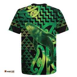 Humpback Whale Matariki New Zealand Rugby Jersey NZ Maori Paikea Poutama Luxury Green LT14