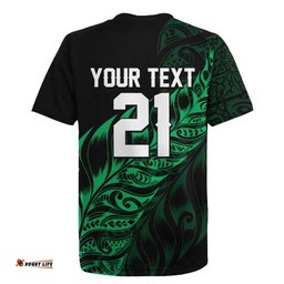 New Zealand Lawn Bowls Custom Rugby Jersey Green Maori Warrior Tribal Silver Fern LT9