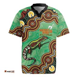 Personalised Australia Goanna NAIDOC Week 2026 Rugby Jersey 50 Years of Deadly Aboriginal Art LT14