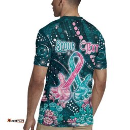 Personalised Hereditary Cancer Awareness Rugby Jersey Hope Ribbon With Aussie Teal Duncan Coral DT05